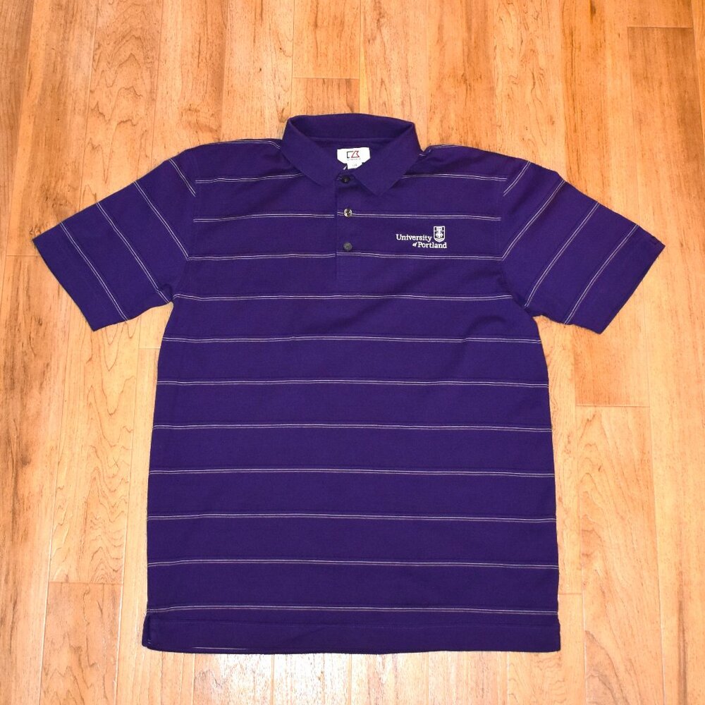 Cutter & Buck Polo Shirt Mens Large Purple University‎ of Portland Logo